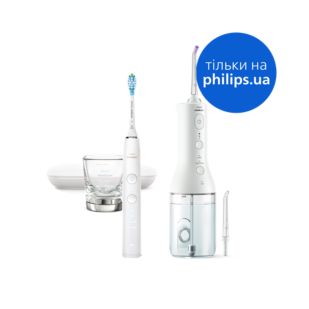 Sonicare набір: звукова зубна щітка та іригатор DiamondClean 9000 та Power Flosser серії 3000