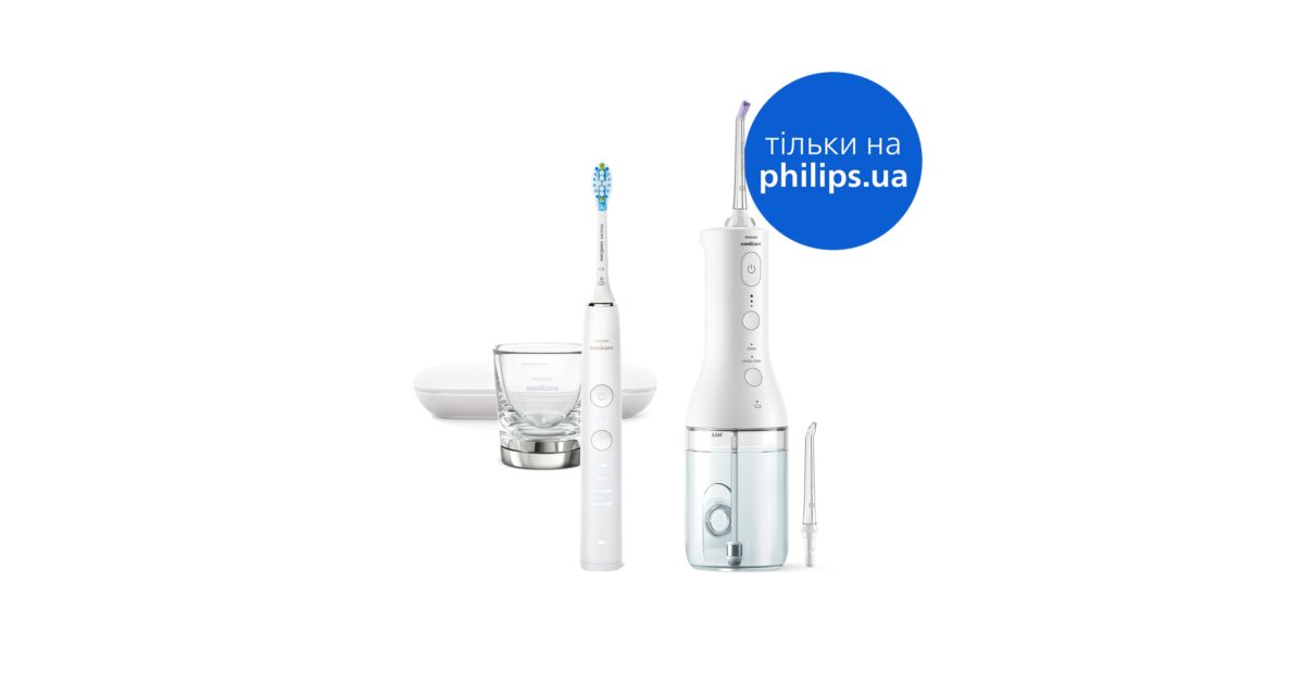 Sonicare набір: звукова зубна щітка та іригатор DiamondClean 9000
