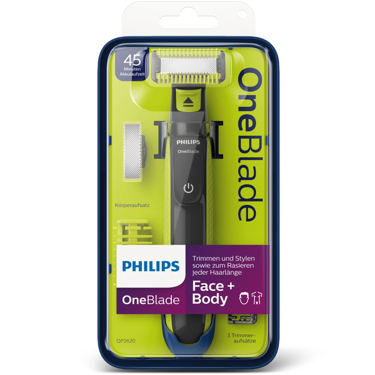 Philips OneBlade Face + Body, Trimmen, Stylen, Rasieren, Für jede