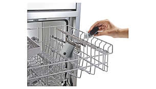 One-step click-off nozzle, dishwasher safe