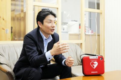 AEDと蘇生教育について語る石見教授