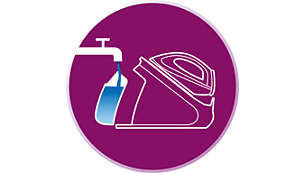 Refill the water tank at any time, even during ironing