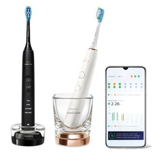Sonicare DiamondClean 9000 2x Elektrische Schallzahnbürsten - Schwarz, Roségold