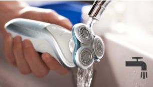 Shaver can be rinsed clean under the tap