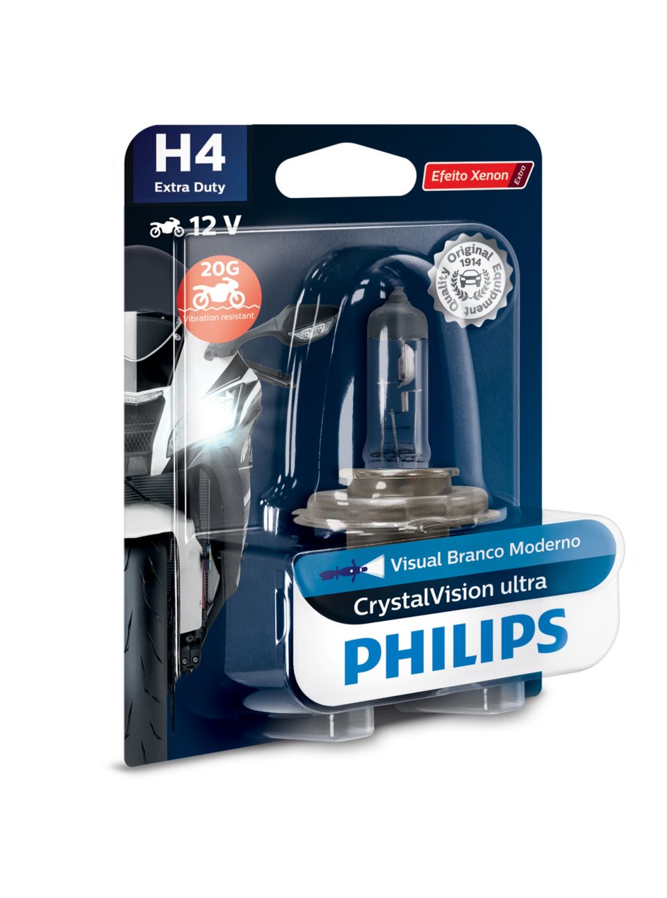 Lampara De Moto H4 35/35w 12v Philips P43t Extra Duty