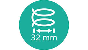 Cylinder med en diameter på 32 mm til bløde krøller