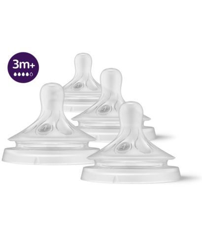 Philips avent - biberon naturel en verre 8 oz (240 ml)tétine à débit lent1  mois et plus (3 pack, 8 oz, tétées naturelles) - philips avent - natural  glass baby bottle 8oz/240mlslow