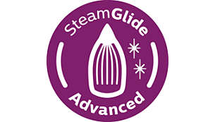 SteamGlide Advanced 6 層不鏽鋼底板，順滑熨燙，堅固耐用