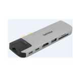 双 USB-C 插孔集线器扩展到 7 端口。