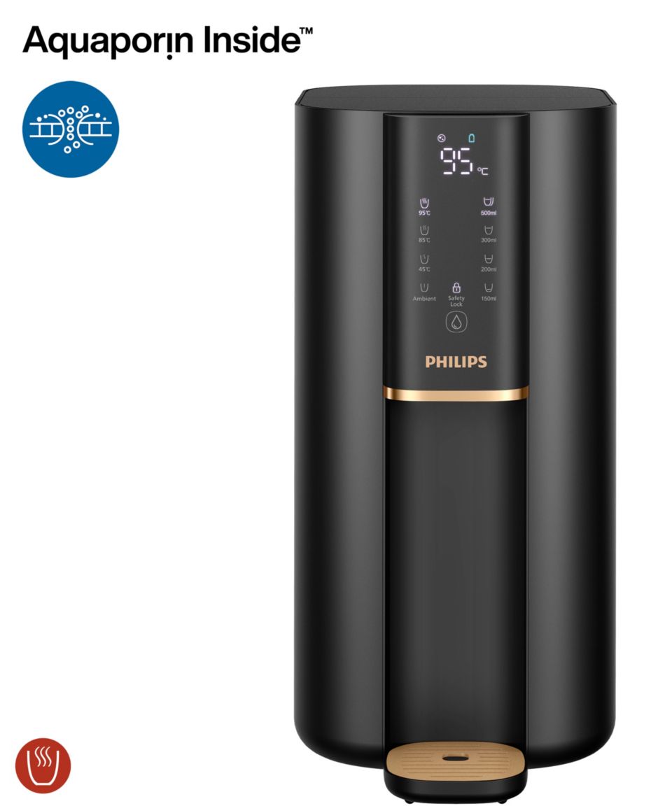 Purified water, ambient, 45°C, 85°C or 95°C