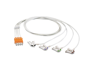 4-adr. Elektrodenkabel m. Clip IEC OP EKG-Pat.kabel, Brust, Kopf orange