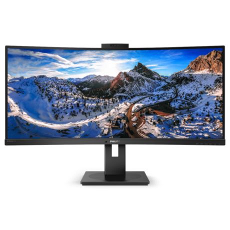 346P1CRH/69 Monitor 曲面超闊 LCD 顯示器，配備 USB-C