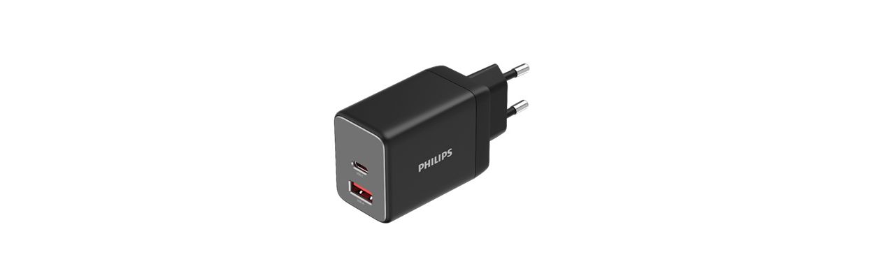 Επιτοίχιος φορτιστής με θύρα USB-A και USB-C