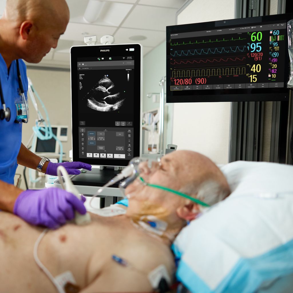  Patient receiving point of care ultrasound in emergency room.