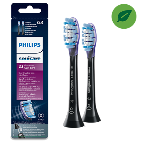 HX9052/33 Philips Sonicare G3 Premium Gum Care 2x Testine nere per spazzolino sonico