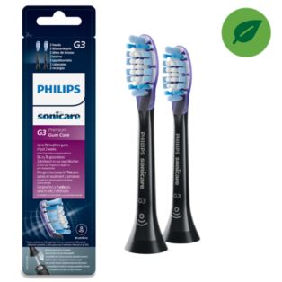 Sonicare G3 Premium Gum Care 2x Schwarze Bürstenköpfe für Schallzahnbürste