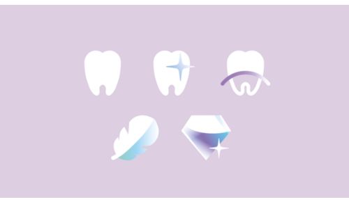 5 funktioner: Clean, Gum Pro, Deep Clean, Sensitive, White