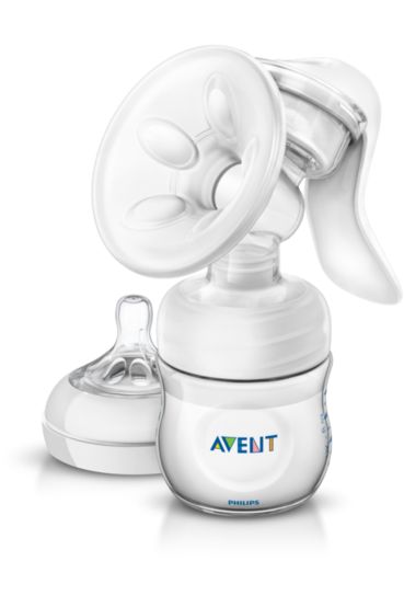 Manual breast pump with bottle