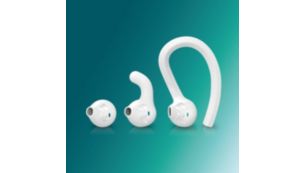 Personaliza tu ajuste con diseños con soporte para la oreja, aletas o audífonos