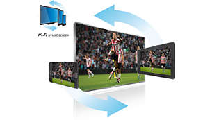 Met Wi-Fi Smart Screen* kunt u overal in huis televisiekijken