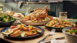 Menggoreng dengan lemak berkurang hingga 90%*