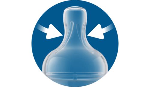 Ribbed texture prevents collapse, for uninterrupted feeding