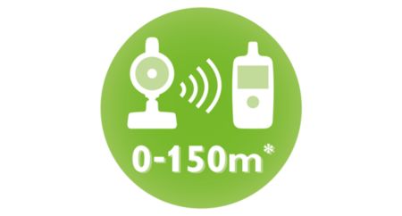 Jusqu'à 150 mètres de portée environ*