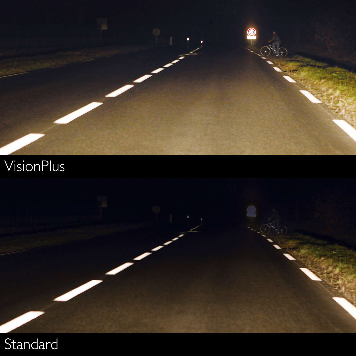 Philips VisionPlus 12972/H7 Halogen Low and High Beam Headlamp, Fog Light -  Up to 60 ft. Longer Beam, 12972VPB2 (H7VP)
