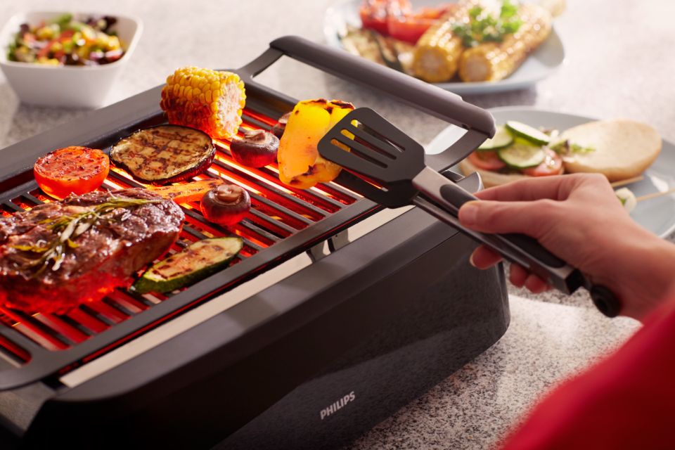  Indoor Grill-Smokeless BBQ Grill with Die-Casting