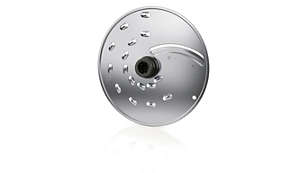 Reversible stainless steel disc for slicing and shredding