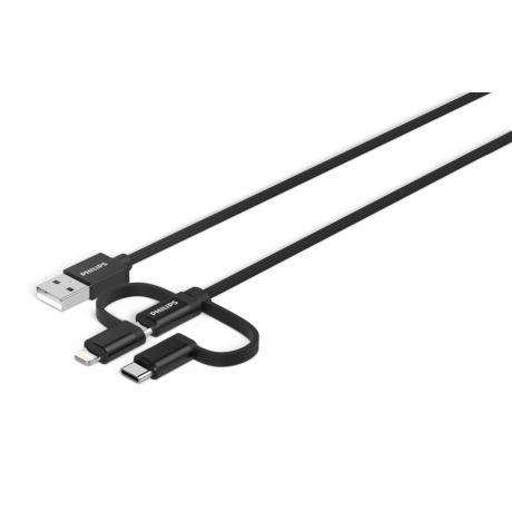 DLC5204T/04  3-i-1-kabel: Lightning, USB-C og mikro-USB