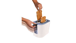 Fitur pengangkat tinggi untuk mengeluarkan potongan roti kecil dengan aman