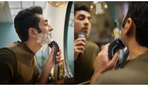 Nat en droog scheren in de wastafel of onder de douche