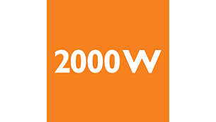 2000 Watt motor generating max. 350 Watt suction power