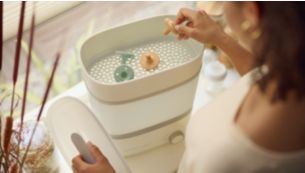 Design prevents water from getting trapped in the nipple