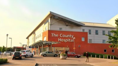 Exterior view of The County Hospital, home to Wye Valley NHS Trust’s radiology service