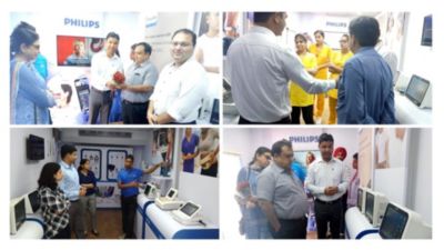 Philips team showcasing medical devices during IntelliSafari