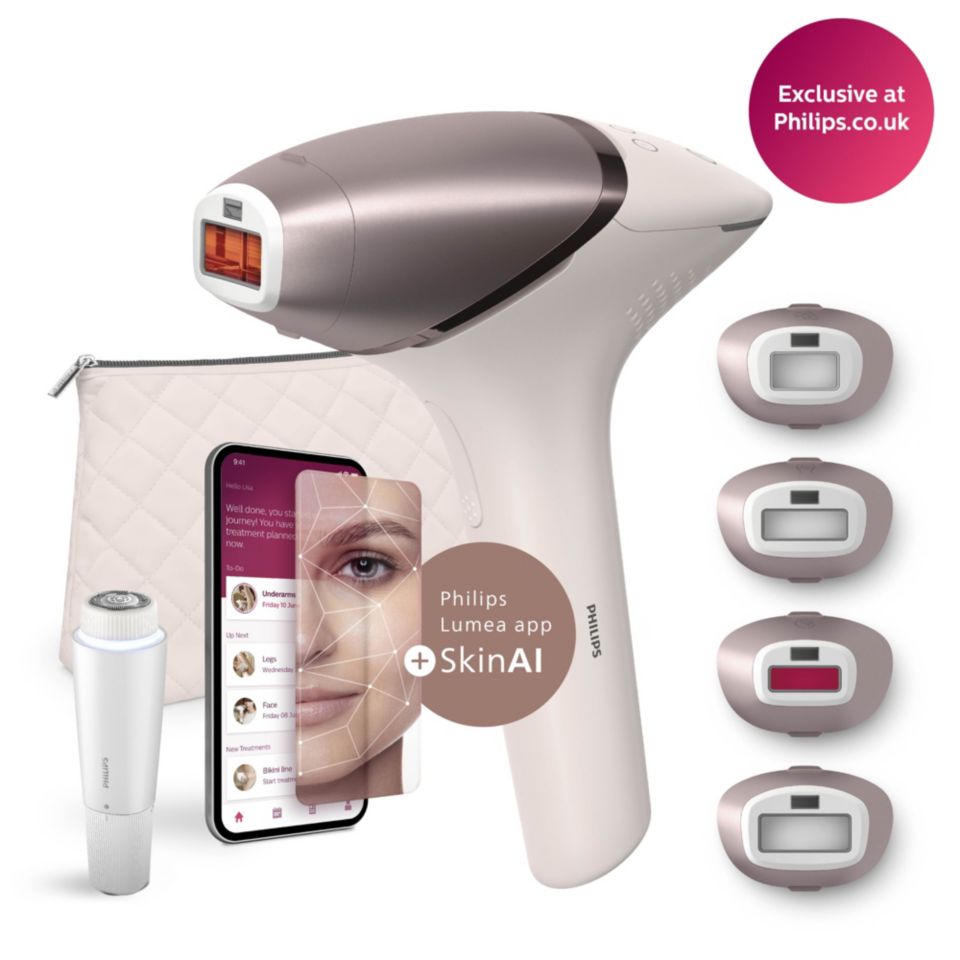 Philips Lumea IPL 9900 Series IPL hair removal device with SenseIQ for face  & body BRP958/00