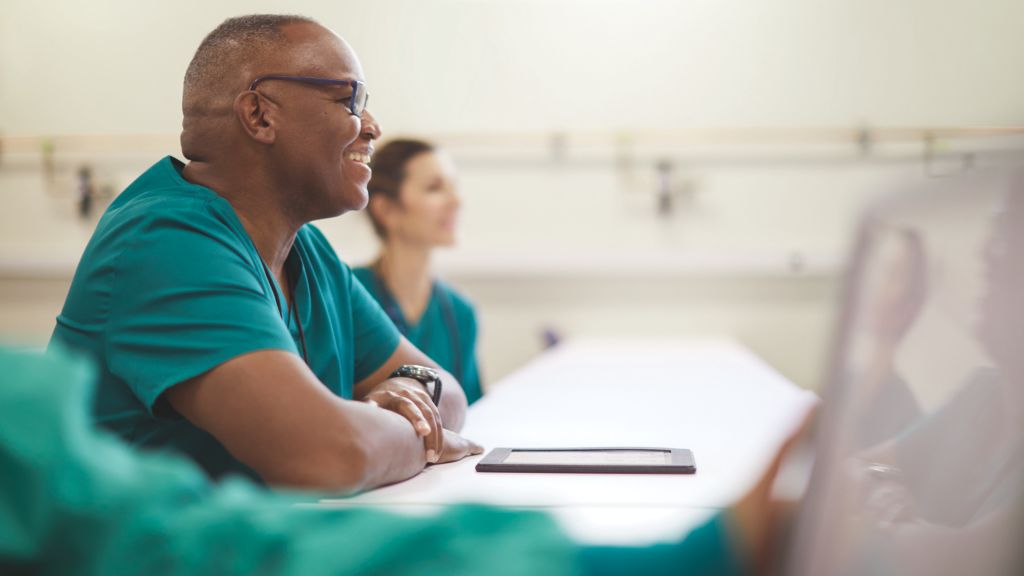 Clinician in a classroom setting