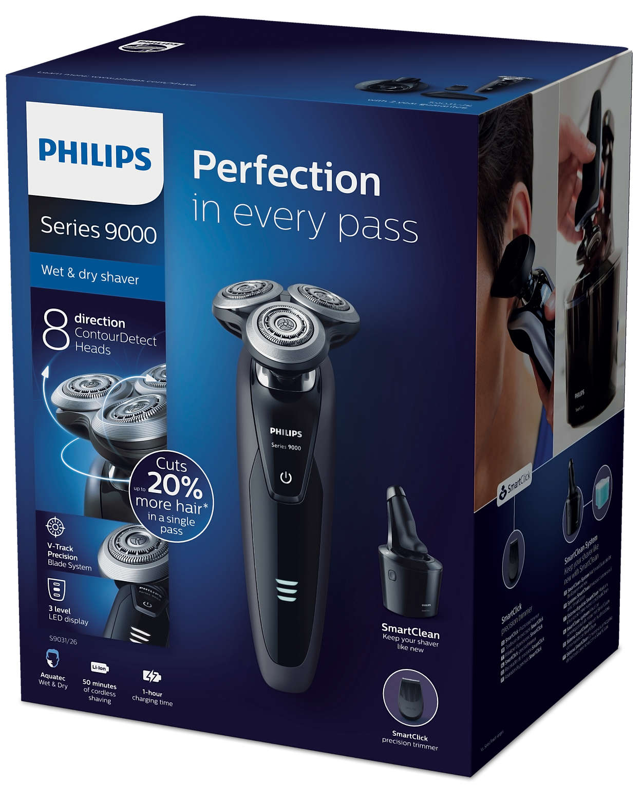 Shaver series 9000 Wet and dry electric shaver S9031/26 | Philips