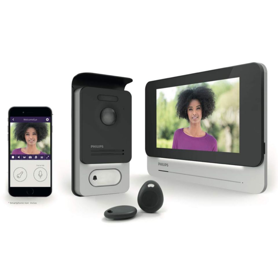 Interphone vidéo Visiophone noir pour regarder la fonction