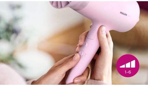 Precise control with 6 heat and speed settings