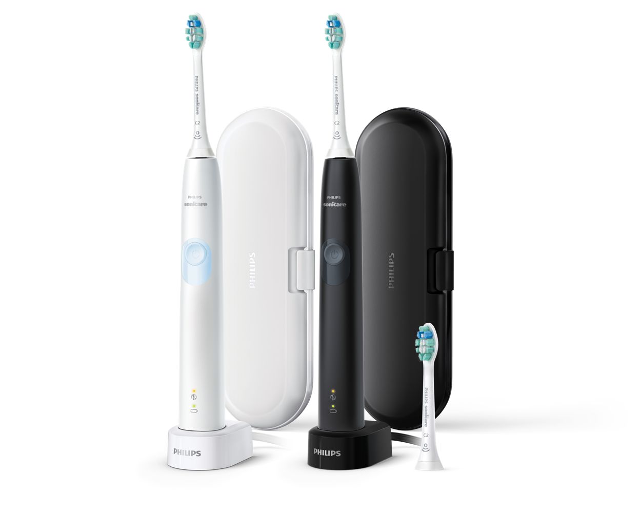 Philips Sonicare 4300 Power Toothbrush, Rechargeable Adult Electric  Toothbrush with Pressure Sensor, HX3684/23 