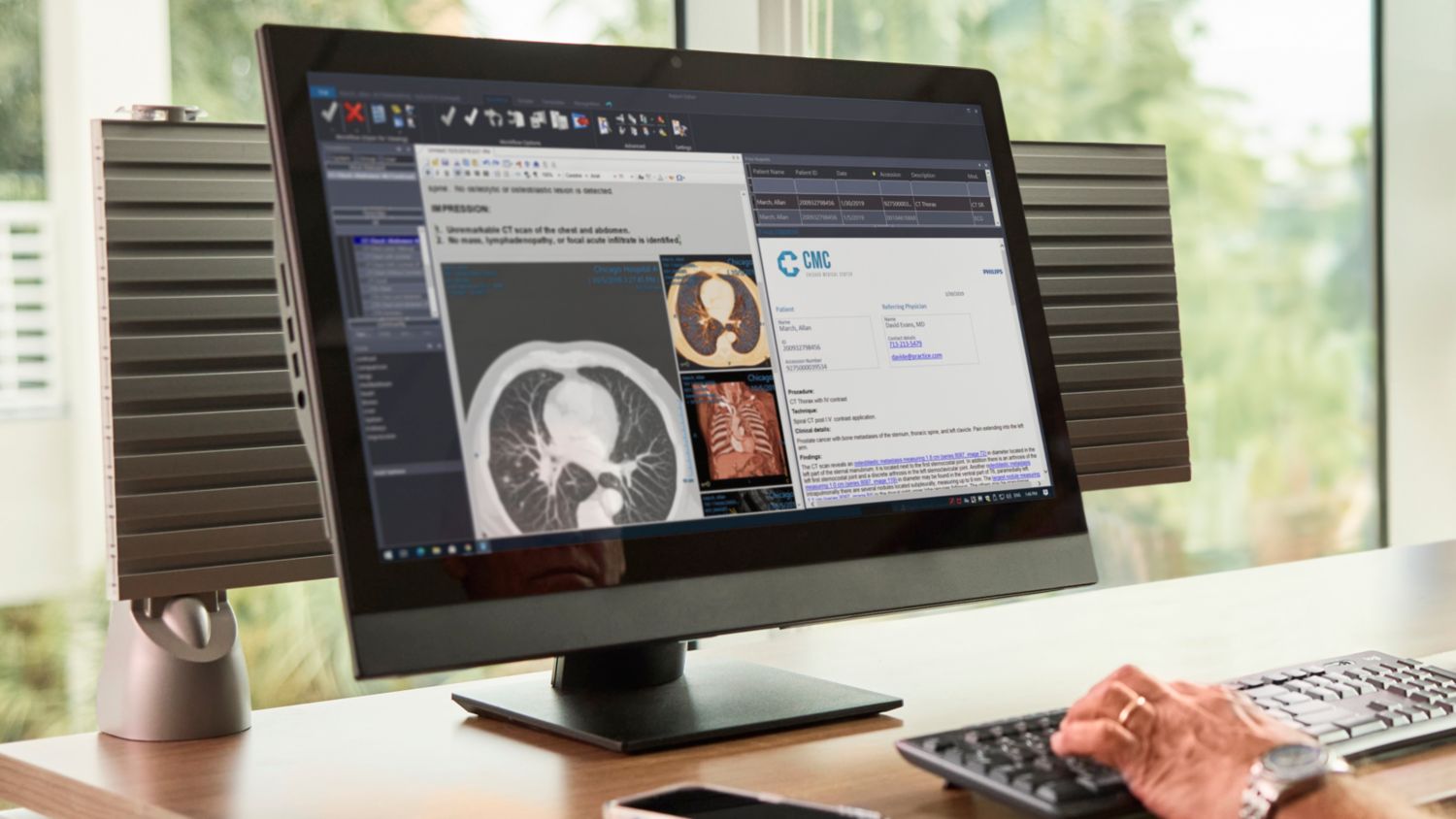 Radiologist looking at a screen