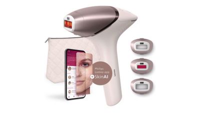 Urządzenie do depilacji IPL Lumea z aplikacją SkinAI i nasadkami zabiegowymi