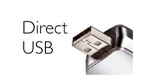 直插式 USB 无需电缆，便于文件传输