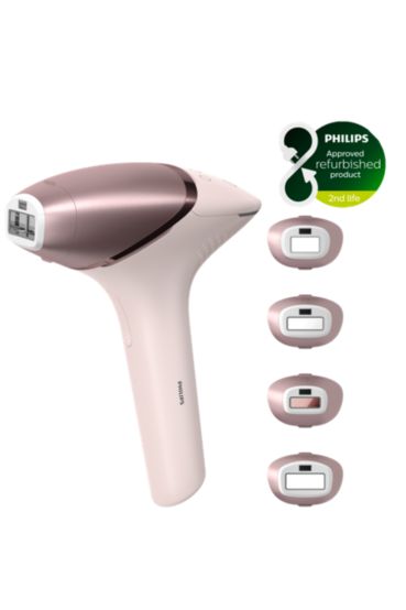 Philips Lumea Depiladora Luz Pulsada IPL Serie 9000 con Tecnología SenseIQ,  4 accesorios para el cuerpo, la cara, la zona del bikini y las axilas, sin  cable (modelo BRI957/00) : : Belleza