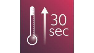 Suoristin: lämpenee käyttövalmiiksi 30 sekunnissa