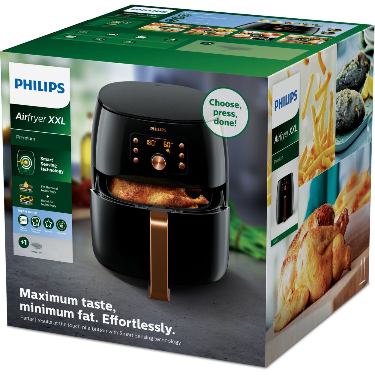 Philips Premium Airfryer XXL with Fat Removal and Rapid Air Technology  (Black)