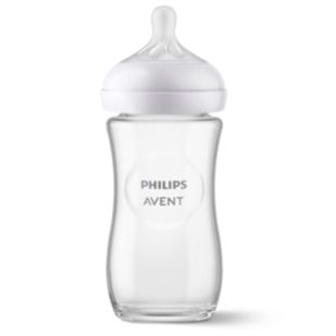 Natural Response Bottle glass 240ml, flow 3 teat, 1 piece